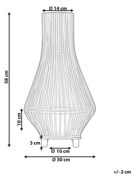 Lámpás LEYTE Fűzfa 58 cm Világosbarna