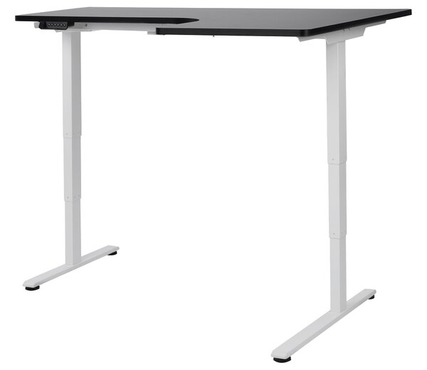 Elektromosan állítható sarokasztal DESTINES Fekete/fehér 160 cm 109 cm Jobb oldali