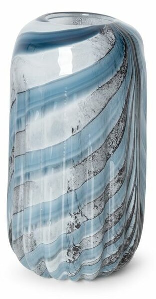 Dakota üveg váza Grafit/kék 20x20x35 cm