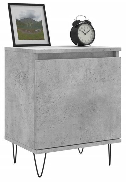 2 db betonszürke szerelt fa éjjeliszekrény 40x30x50 cm