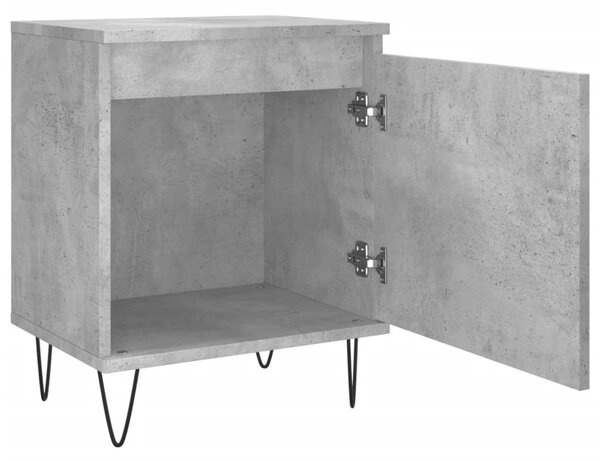 2 db betonszürke szerelt fa éjjeliszekrény 40x30x50 cm