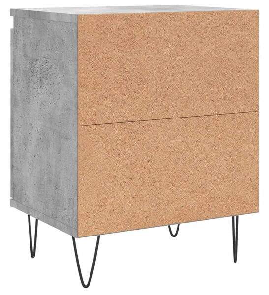 2 db betonszürke szerelt fa éjjeliszekrény 40x30x50 cm