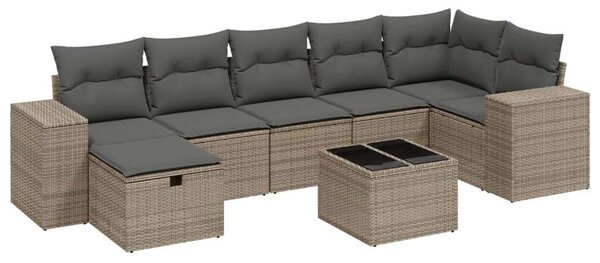 VidaXL Polyrattan Kerti Ülőgarnitúra - 8 részes - Szürke