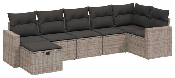 VidaXL Polyrattan Kerti Ülőgarnitúra - 7 részes - Szürke