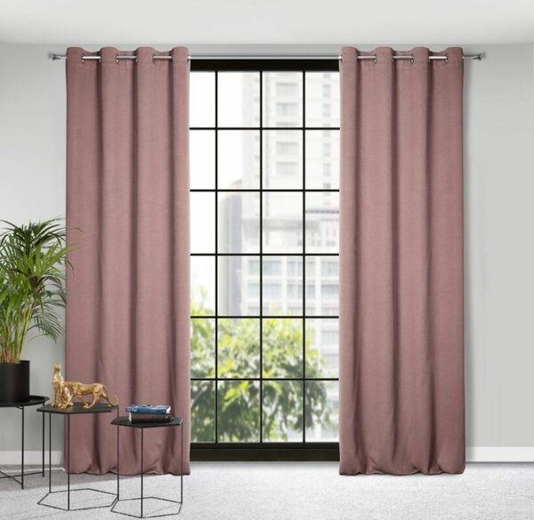 Amaro sötétítő függöny apró szerkezeti mintával Pasztell rózsaszín 135x250 cm
