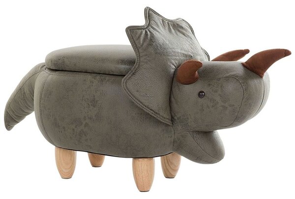 Állatos puff tárolóval TRICERATOPS Sötétzöld Dinoszaurusz