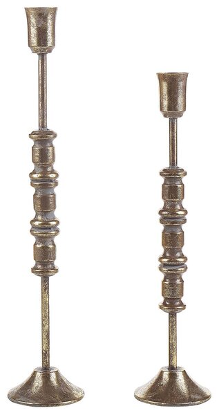 Gyertyatartó kétdarabos szettben SALAMINA Fém 63/49 cm Arany