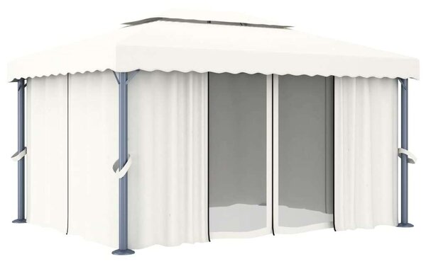 Vidaxl Pavilon - Kert - 4x3m - Krémfehér