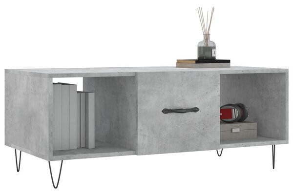 Betonszürke szerelt fa dohányzóasztal 102 x 50 x 40 cm