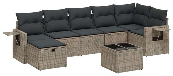 VidaXL Polyrattan Kerti Ülőgarnitúra - 8 részes - Szürke