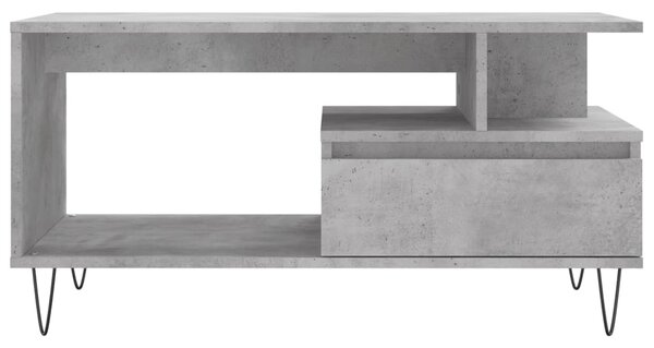 Betonszürke szerelt fa dohányzóasztal 90x49x45 cm