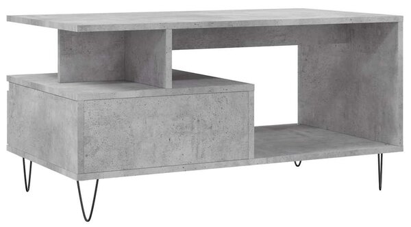 Betonszürke szerelt fa dohányzóasztal 90x49x45 cm