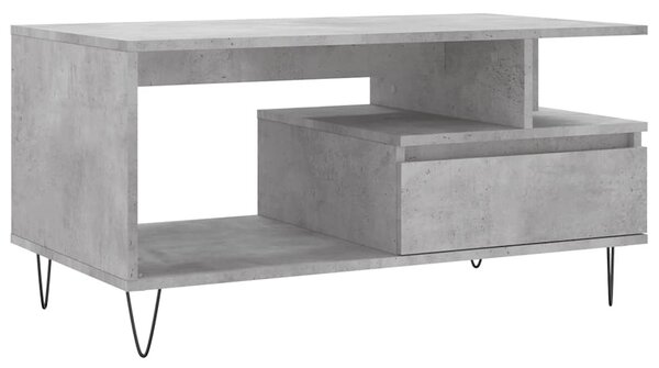 Betonszürke szerelt fa dohányzóasztal 90x49x45 cm