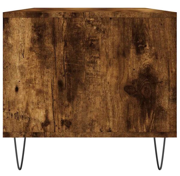 Füstös tölgy színű szerelt fa dohányzóasztal 90x49x45 cm
