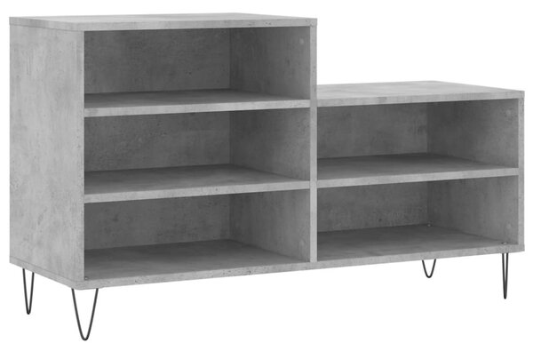 Betonszürke szerelt fa cipőszekrény 102x36x60 cm