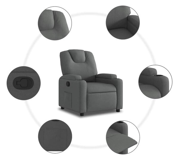 Sötétszürke szövet relaxfotel