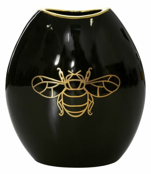 Stela kerámia váza Fekete/arany 22x12x25 cm