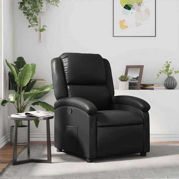 Fekete műbőr relaxfotel