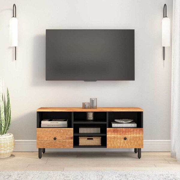 Tömör akácfa és szerelt fa TV-szekrény 100 x 33 x 46 cm