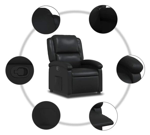 Fekete műbőr relaxfotel