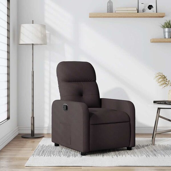 Sötétbarna szövet dönthető fotel