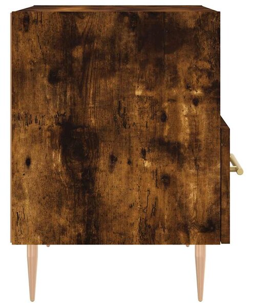 2 db füstös tölgy színű szerelt fa éjjeliszekrény 40x35x47,5 cm