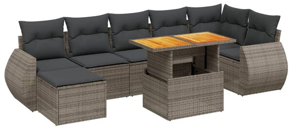 VidaXL Polyrattan Kerti Ülőgarnitúra - 8 részes - Szürke
