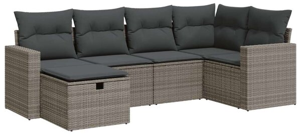 VidaXL Polyrattan Kerti Ülőgarnitúra - 6 részes - Szürke
