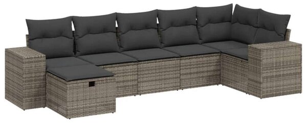 VidaXL Polyrattan Kerti Ülőgarnitúra - 7 részes - Szürke