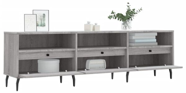 Szürke sonoma színű szerelt fa TV-szekrény 150x30x44,5 cm