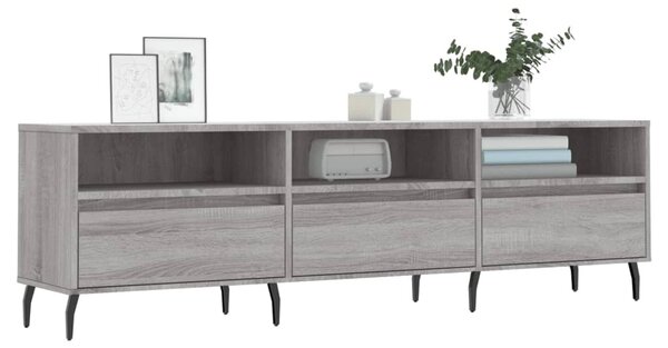 Szürke sonoma színű szerelt fa TV-szekrény 150x30x44,5 cm