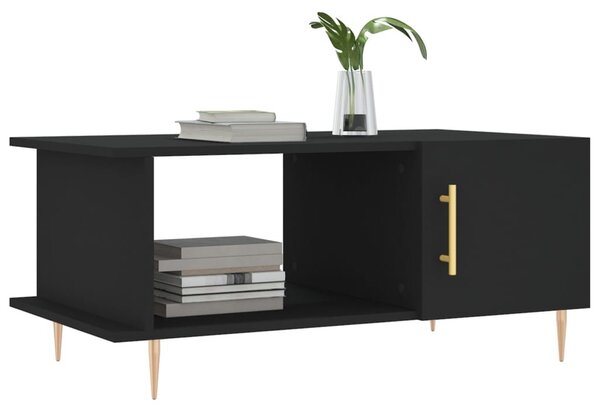 Fekete szerelt fa dohányzóasztal 90 x 50 x 40 cm