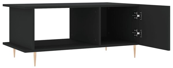 Fekete szerelt fa dohányzóasztal 90 x 50 x 40 cm