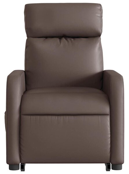 Barna műbőr dönthető masszázs- és állófotel