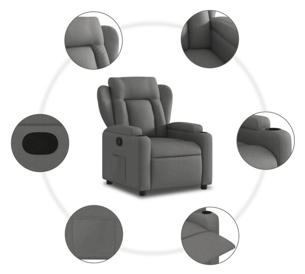 Sötétszürke szövet relaxfotel