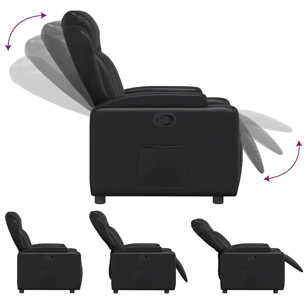 Fekete műbőr relaxfotel