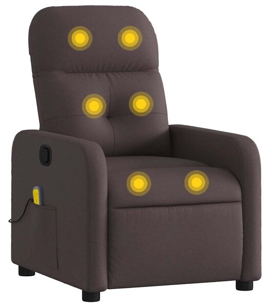 Sötétbarna szövet dönthető masszázsfotel