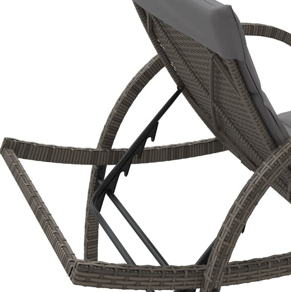 VidaXL Napozóágy - Polyrattan - Szürke - 2 db