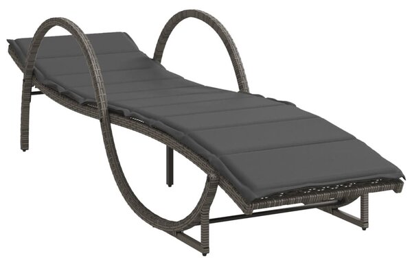 VidaXL Napozóágy - Polyrattan - Szürke - 2 db