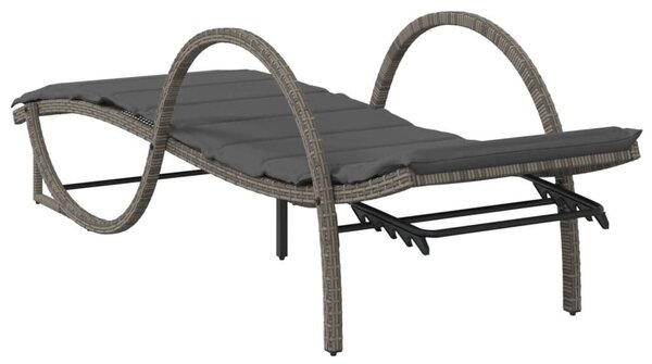 VidaXL Napozóágy - Polyrattan - Szürke - 2 db