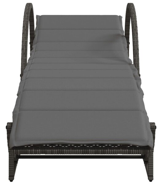 VidaXL Napozóágy - Polyrattan - Szürke - 2 db