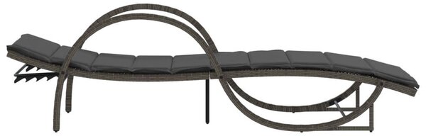 VidaXL Napozóágy - Polyrattan - Szürke - 2 db