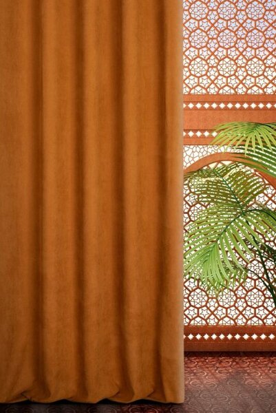 Morocco öko stílusú sötétítő függöny Téglavörös 140x250 cm