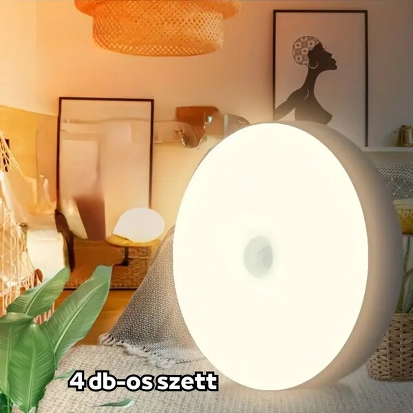 Mozgásérzékelő Lámpa Meleg és Hideg Fénnyel, Többféle Szerelési Móddal - 4 db-os Szett