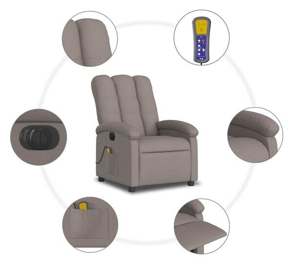 Tópszínű szövet elektromos dönthető masszázsfotel