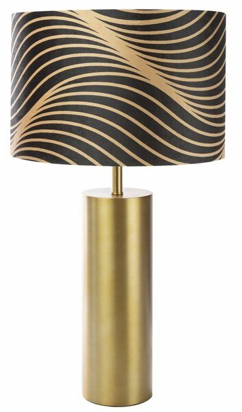 Victoria3 asztali lámpa bársony búrával Fekete/arany 40x74 cm