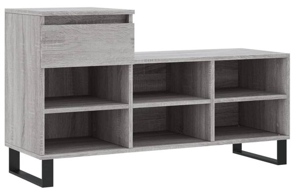Szürke sonoma színű szerelt fa cipősszekrény 102x36x60 cm