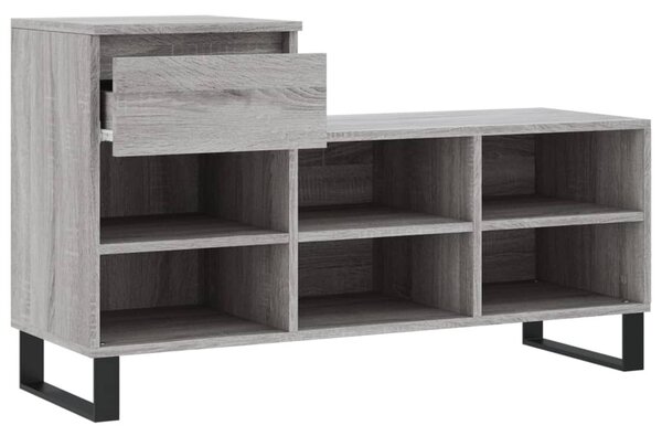 Szürke sonoma színű szerelt fa cipősszekrény 102x36x60 cm