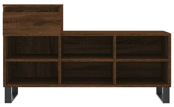 Barna tölgyszínű szerelt fa cipősszekrény 102x36x60 cm