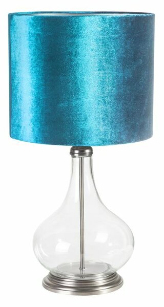 Kim 02 asztali lámpa bársony búrával Türkiz 32x32x61 cm